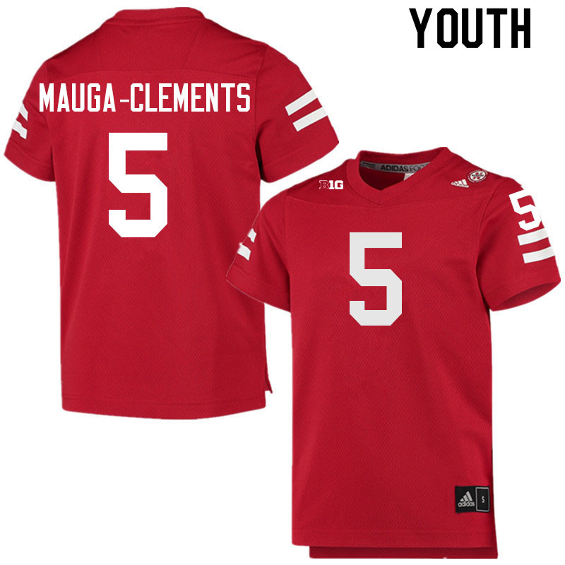 Youth #5 Eteva Mauga-Clements Nebraska Cornhuskers College Football Jerseys Sale-Scarlet - Click Image to Close